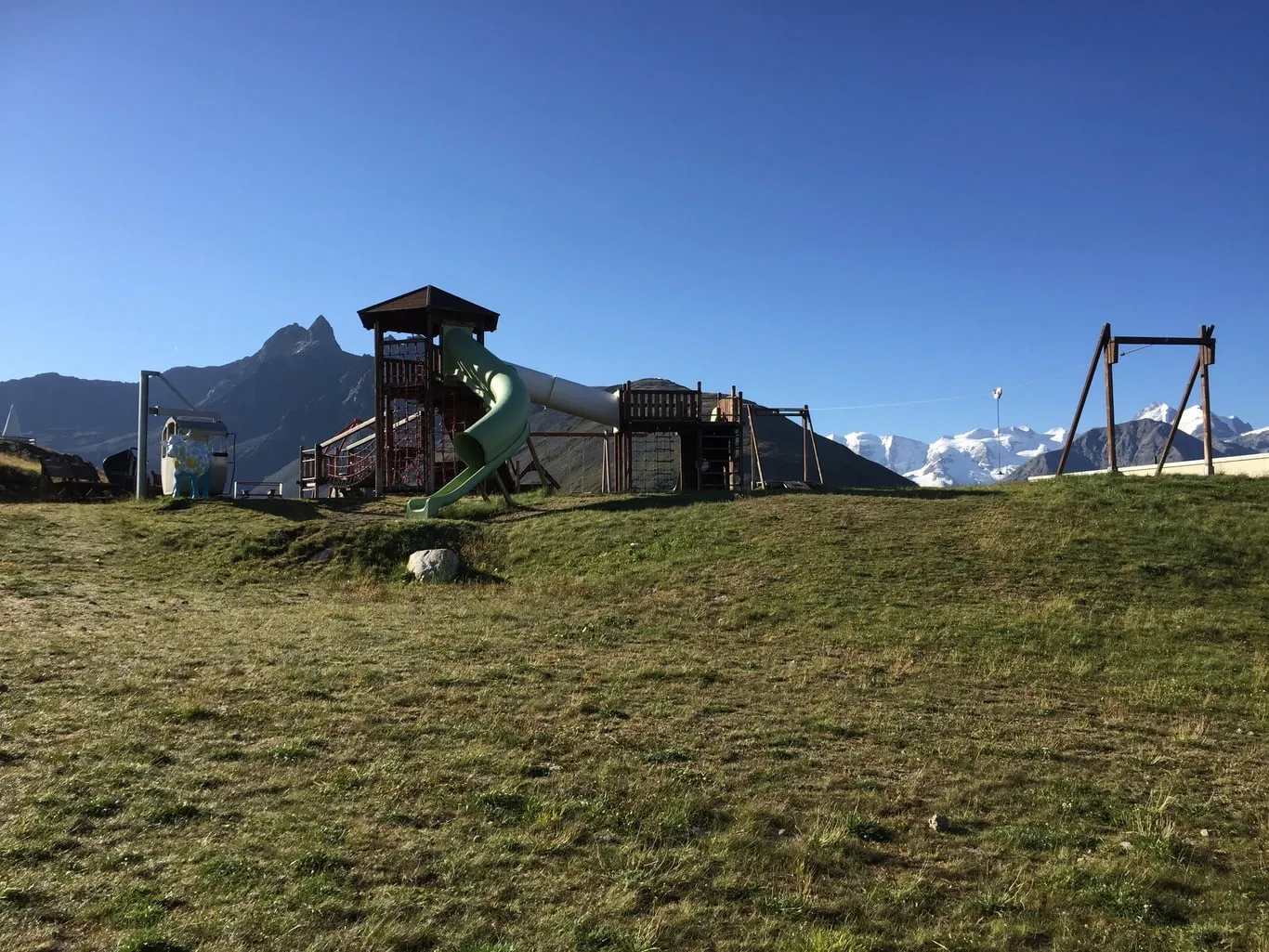 Playground with tower and slide on Muottas Muragl